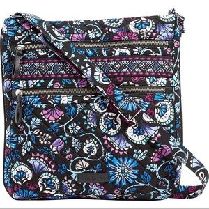Vera Bradley Bramble Hipster crossbody new black blue floral bag purse